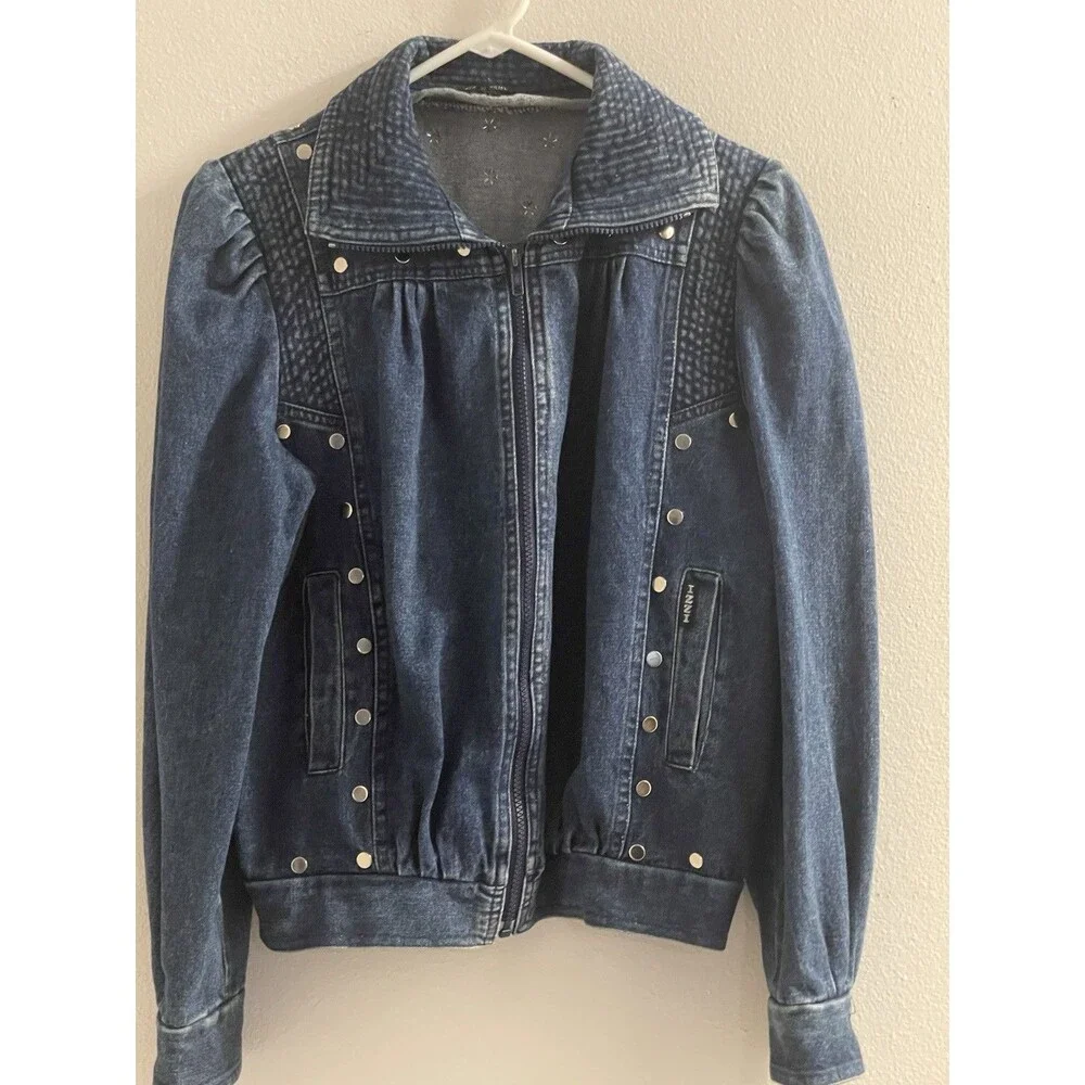 Women’s Izzy Denim Jacket Sz M 38843 Made In Israel 100% Cotton